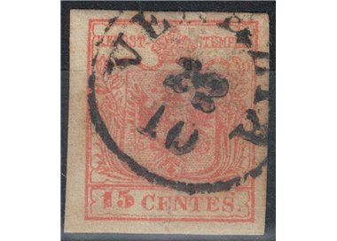 REGNO LOMBARDO VENETO 1850 Coat of arms 15c red 3rd type used