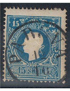 KINGDOM OF LOMBARDY-VENETO 1858-62 Franz Joseph 15s light blue 2nd type used