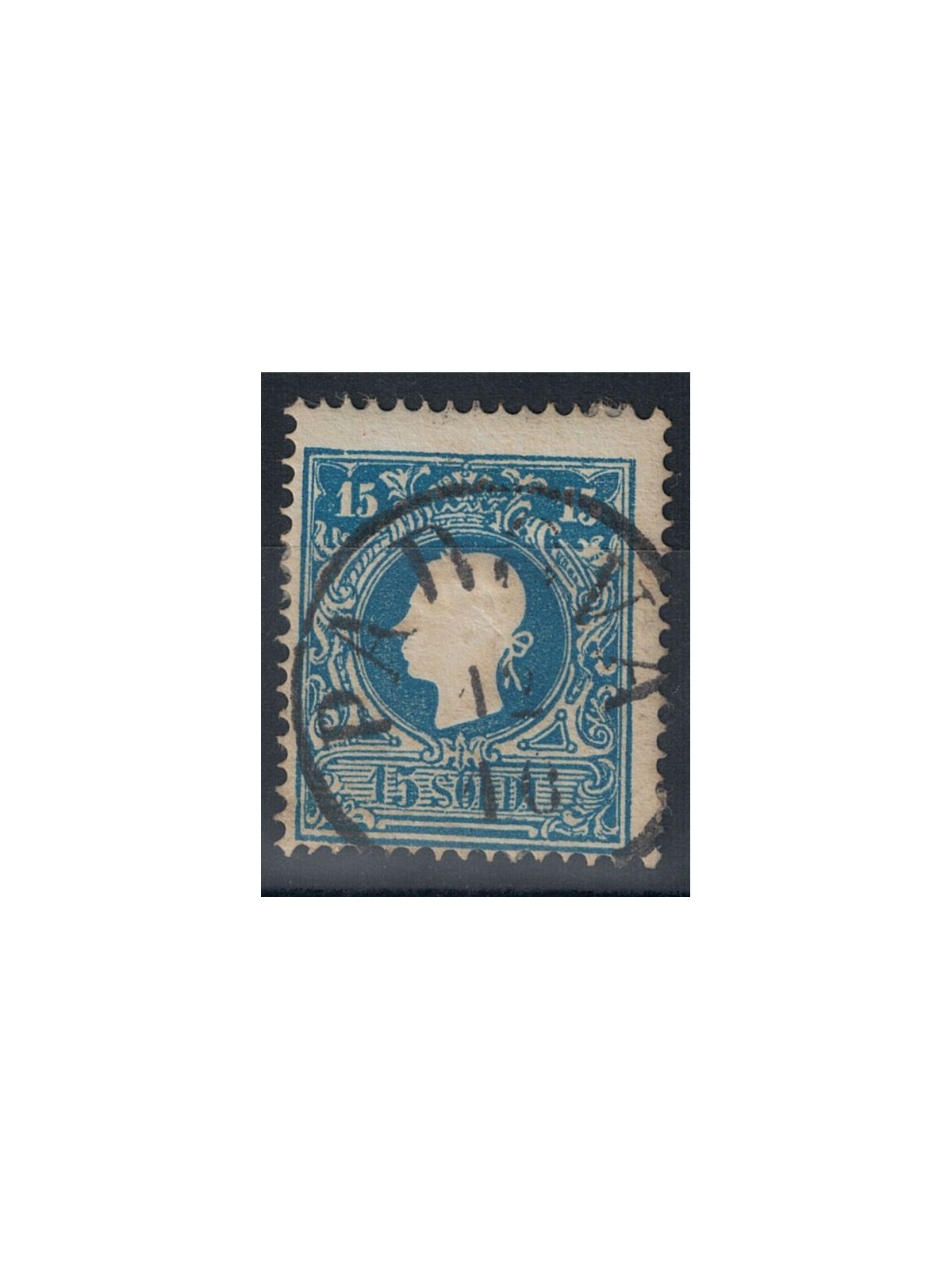 KINGDOM OF LOMBARDY-VENETO 1858-62 Franz Joseph 15s light blue 2nd type used