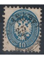 KINGDOM OF LOMBARDY-VENETO 1863-65 Double-headed eagle 10s light blue dent. 9½ used