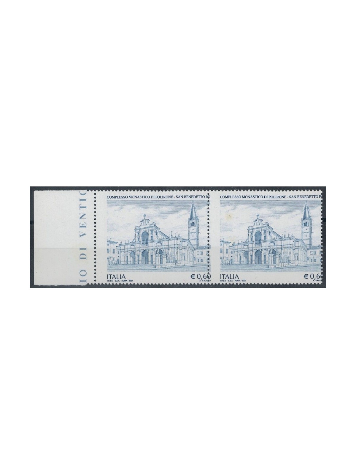 ITALY 2007 Polirone variety (perforation shifted to the left) 2v MNH** ©