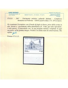 ITALIA 2007 Varietà Polirone (dent. spostata in basso) MNH** ©