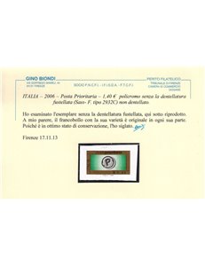 ITALIA 2006 Varietà Posta Prioritaria € 1,40 MNH**