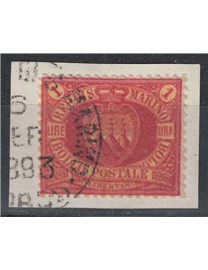SAN MARINO 1892-94 1£ red on yellow us
