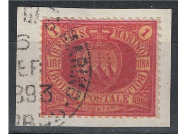 SAN MARINO 1892-94 1£ red on yellow us
