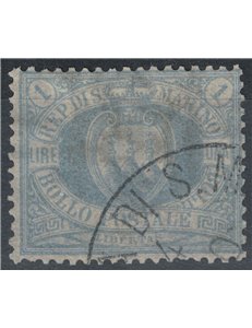 SAN MARINO 1894-99 1£ azzurro grigio us ©