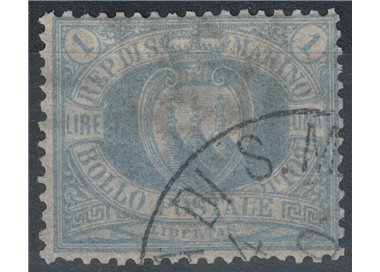 SAN MARINO 1894-99 1£ blue-grey used ©
