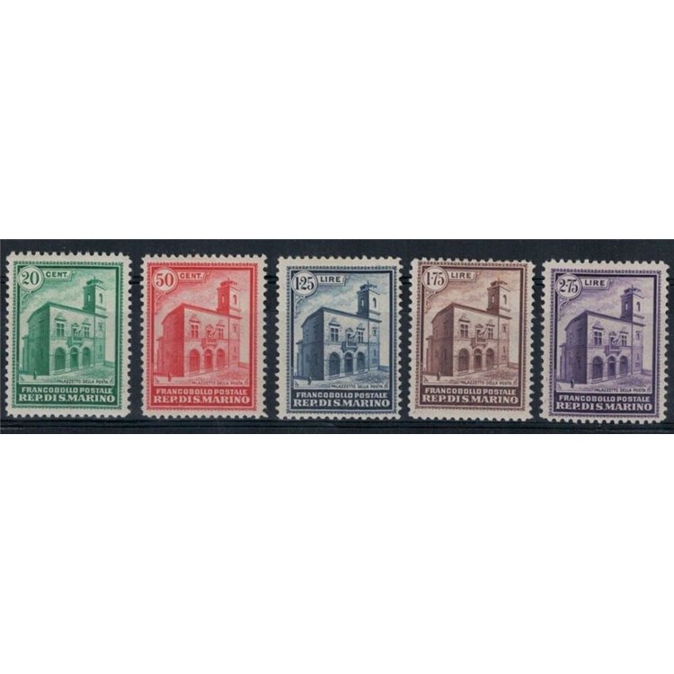 SAN MARINO 1932 Post Office Building 5v MH* ©