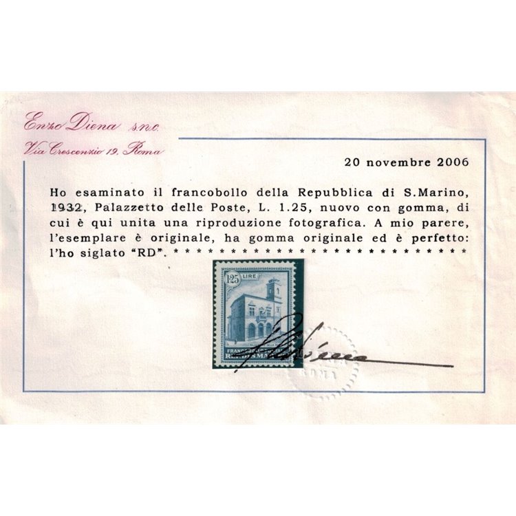 SAN MARINO 1932 Palazzo della Posta 5v MH* ©