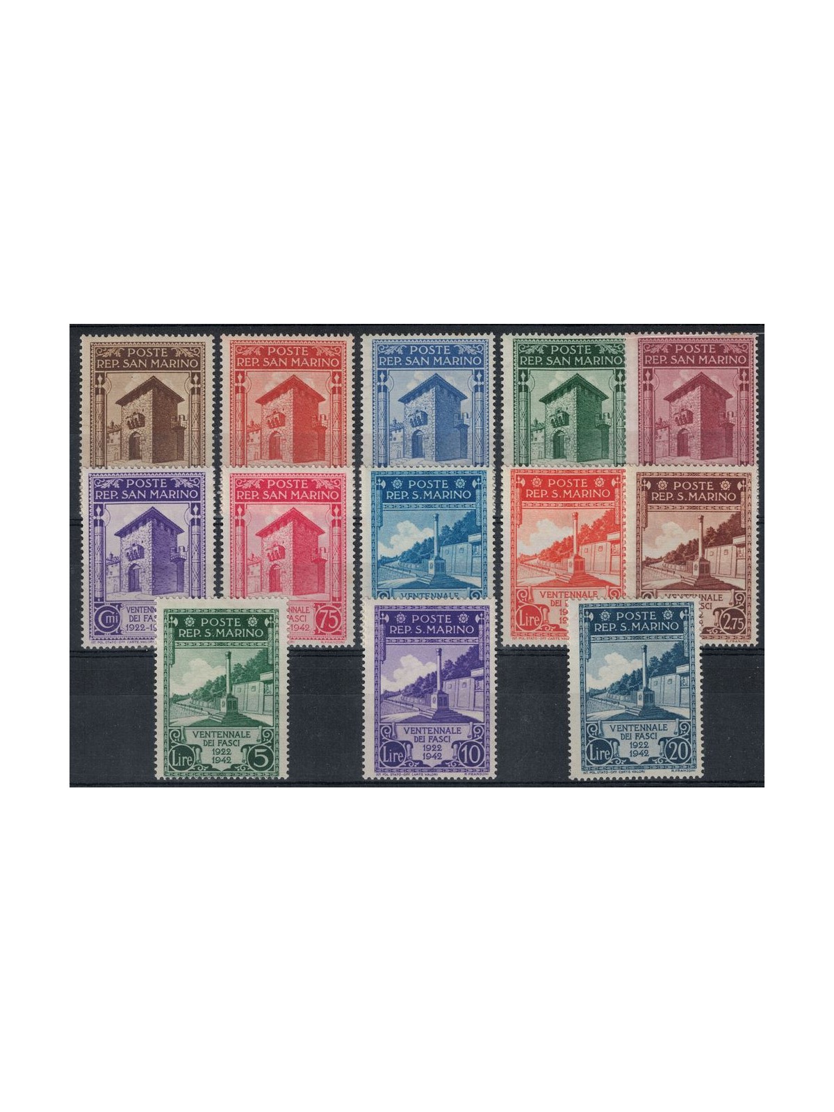 SAN MARINO 1943 Ventennale dei Fasci 13v MH*
