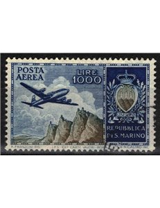 SAN MARINO 1954 Aereo e stemma (posta aerea) us