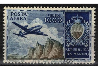 SAN MARINO 1954 Aereo e stemma (posta aerea) us