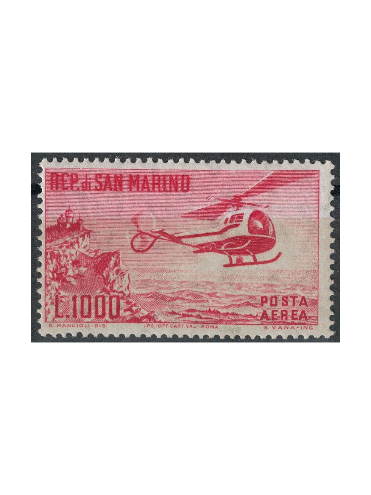 SAN MARINO 1961 Elicottero MNH**