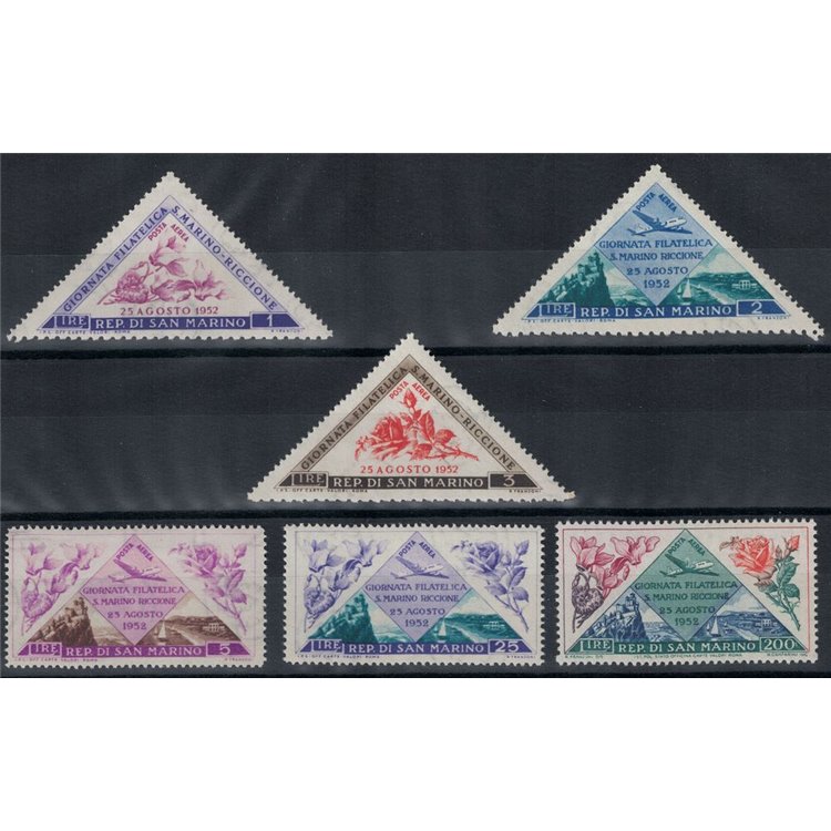 SAN MARINO 1952 Philatelic Day (airmail) 6v MH*
