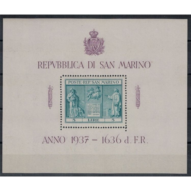 SAN MARINO 1937 Independence s/s MNH**