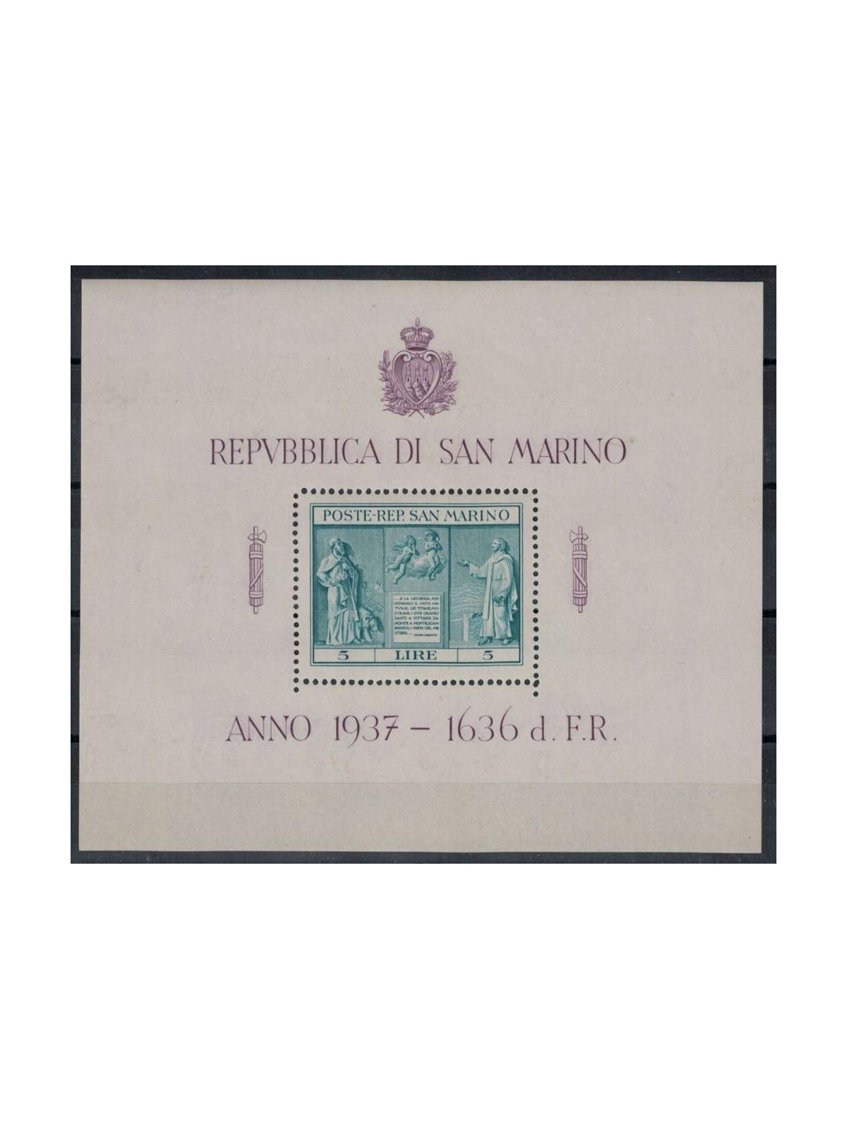 SAN MARINO 1937 Independence s/s MNH**