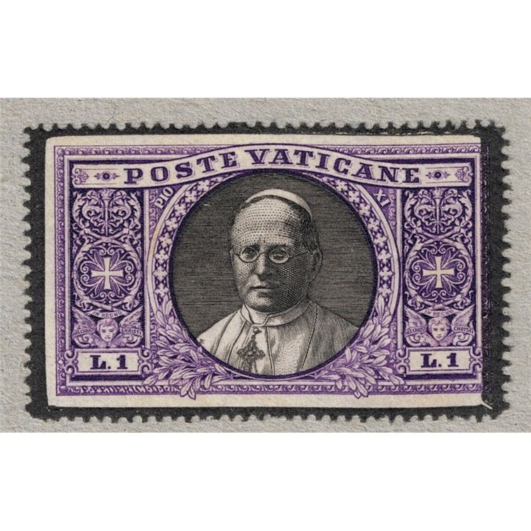 VATICAN 1939 £1 overprinted in mourning for the death of Pius XI MNH**