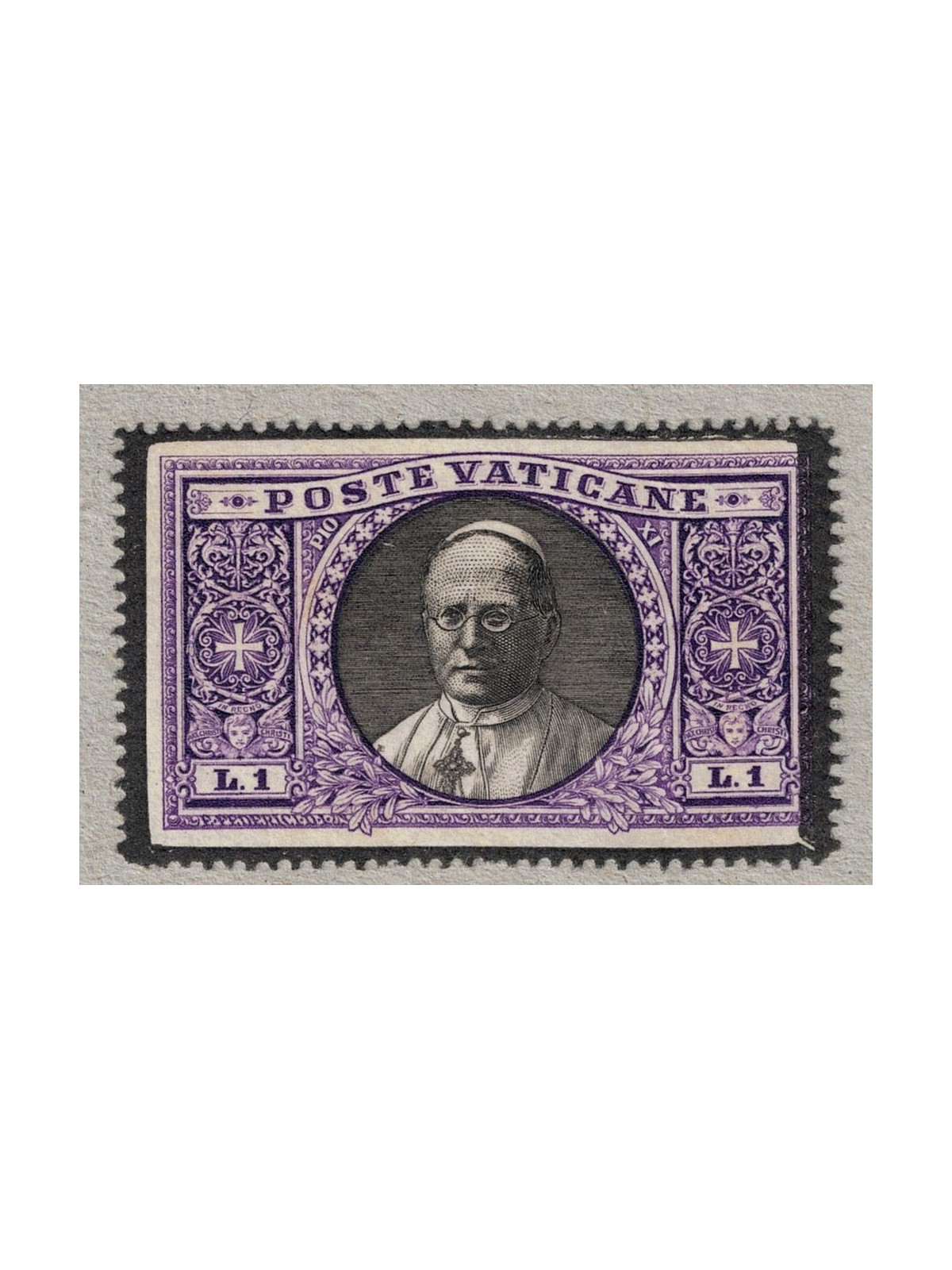 VATICAN 1939 £1 overprinted in mourning for the death of Pius XI MNH**