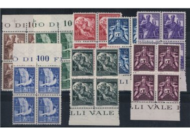 VATICAN 1938 Various subjects (airmail) 8v in quartets MNH**