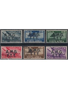 TRIESTE A 1947 Democratic (airmail) 6v used