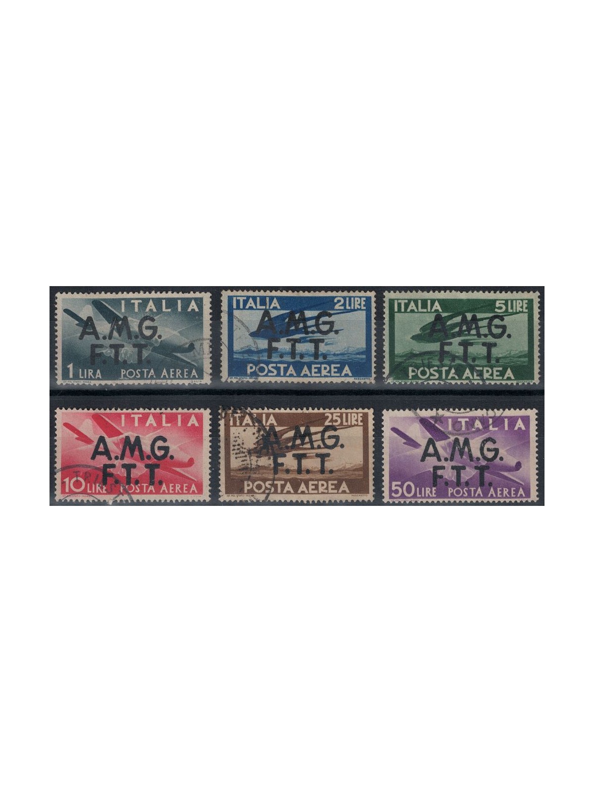 TRIESTE A 1947 Democratic (airmail) 6v used