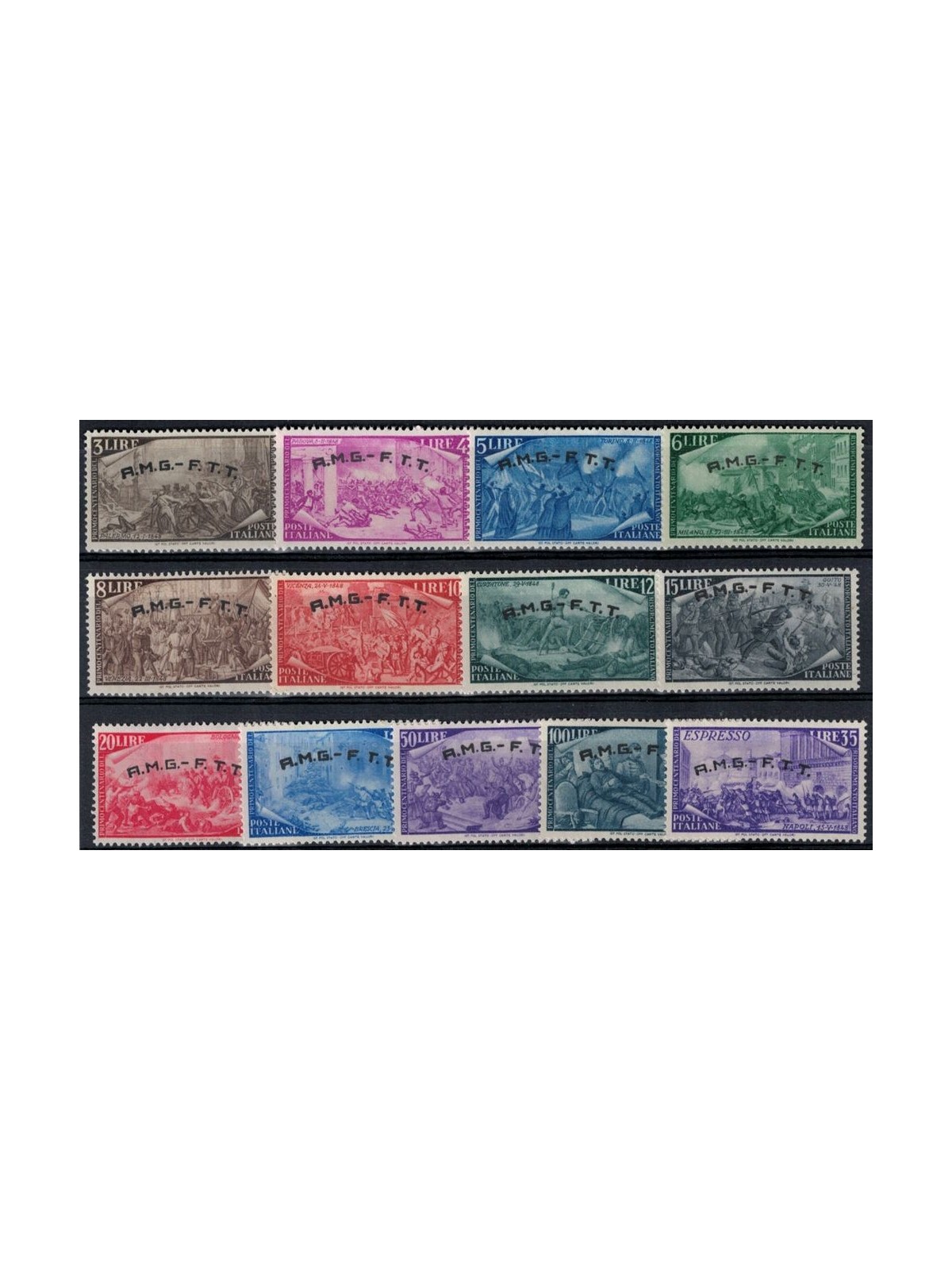 TRIESTE A 1948 Centenario del Risorgimento 13v MH*