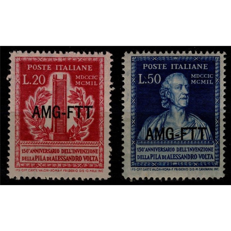 TRIESTE A 1949 Anniversario della pila di Volta 2v MNH**