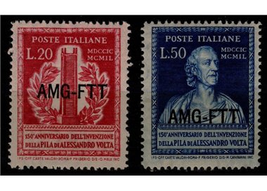 TRIESTE A 1949 Anniversario della pila di Volta 2v MNH**