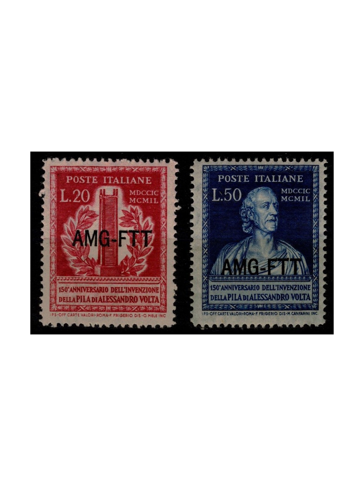 TRIESTE A 1949 Anniversario della pila di Volta 2v MNH**