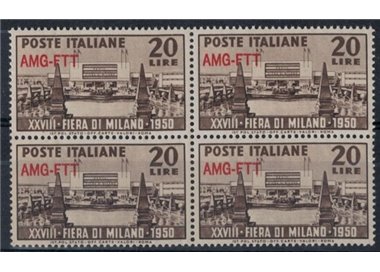 TRIESTE A 1950 Milan Fair in quartina MNH**