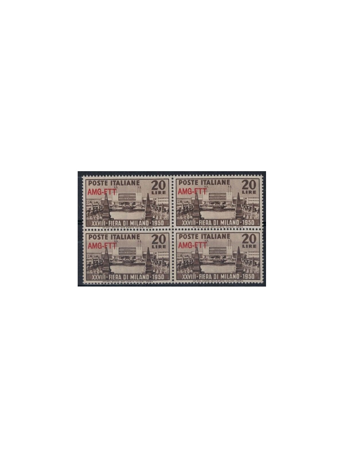 TRIESTE A 1950 Fiera di Milano in quartina MNH**
