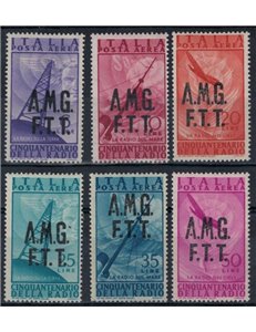 TRIESTE A 1947 Invenzione della radio (posta aerea) 6v MH*
