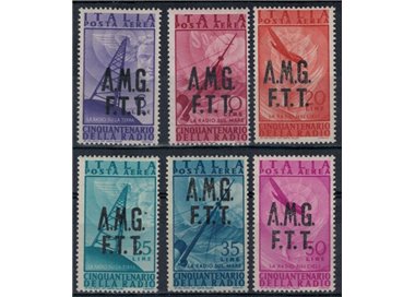 TRIESTE A 1947 Invention of the radio (airmail) 6v MH*