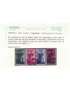 TRIESTE A 1948 Torre del Campidoglio (posta aerea) 4v us ©