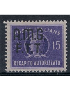 TRIESTE A 1949 Recapito autorizzato MH*