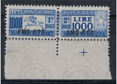 TRIESTE A 1954 Pacchi postali £ 1000, cavallino (lineare) MNH** © (Lusso)