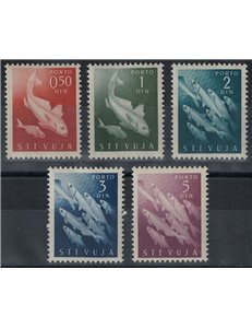 TRIESTE B 1950 Tax stamps, fish 5v MNH**