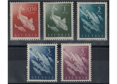 TRIESTE B 1950 Segnatasse, pesci 5v MNH**