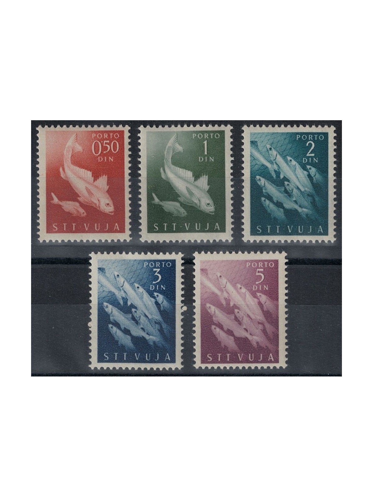 TRIESTE B 1950 Tax stamps, fish 5v MNH**