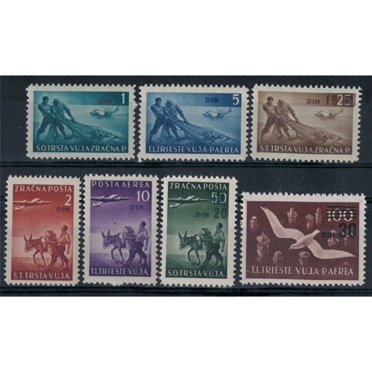 TRIESTE B 1949 Pictorial Series overprinted Din 7v MNH**