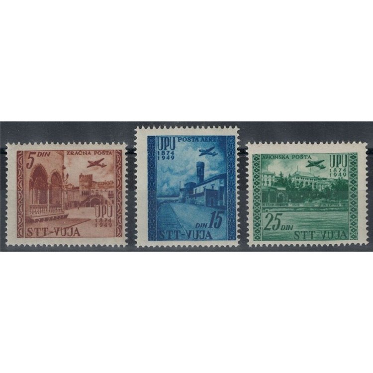 TRIESTE B 1952 UPU Anniversary (airmail) 3v MNH**