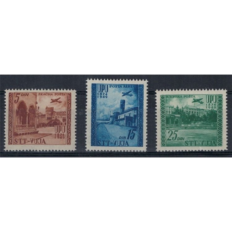 TRIESTE B 1952 Anniversario UPU (posta aerea) 3v MNH**