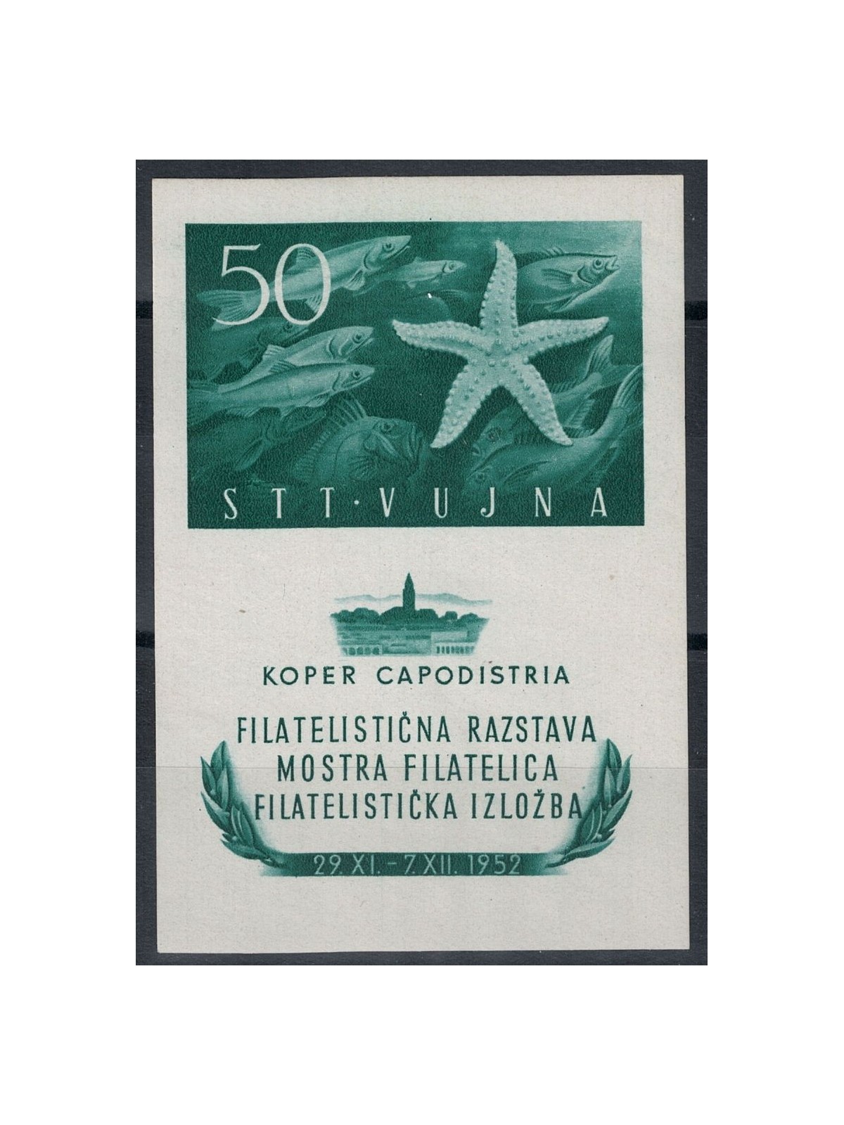 TRIESTE B 1952 Mostra filatelica di Capodistria BF MNH**