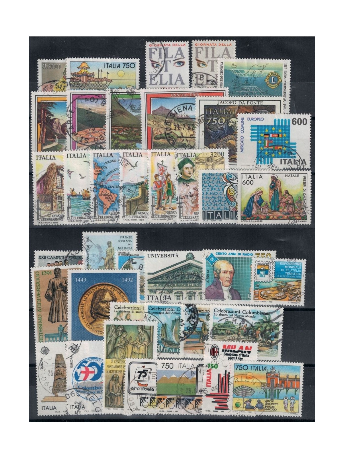 ITALIA 1992 Annata completa 38v + 6 BF us