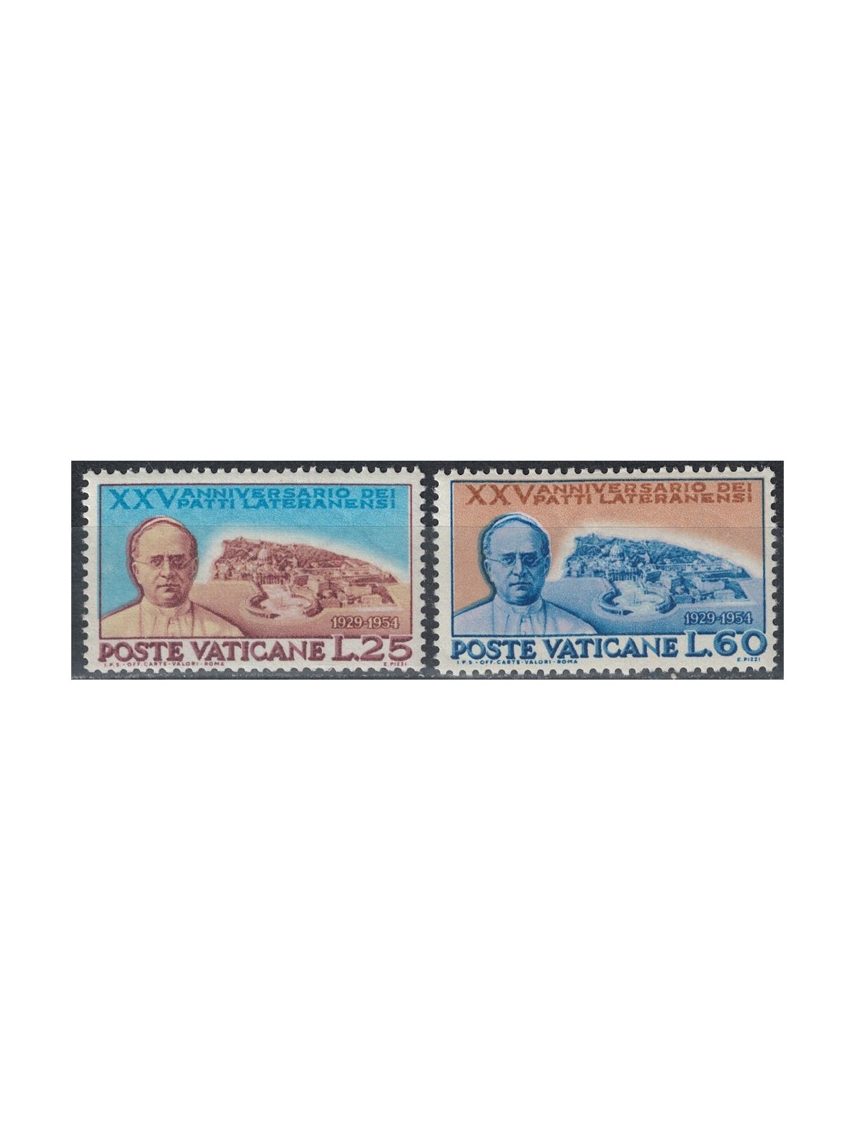 VATICAN 1954 Lateran Pacts 2v MH*