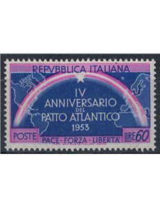 ITALIA 1953 Varietà Patto Atlantico con doppia stella MNH**