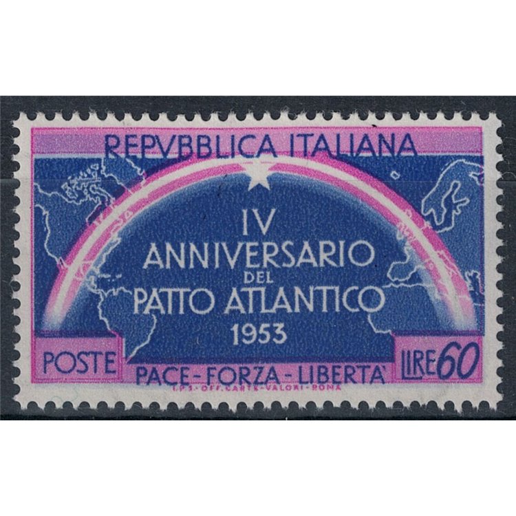 ITALY 1953 Atlantic Pact variety with double star MNH**
