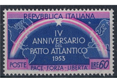 ITALY 1953 Atlantic Pact variety with double star MNH**