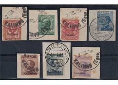 EGEO CALINO 1912 Ordinary series 7v used on fragment