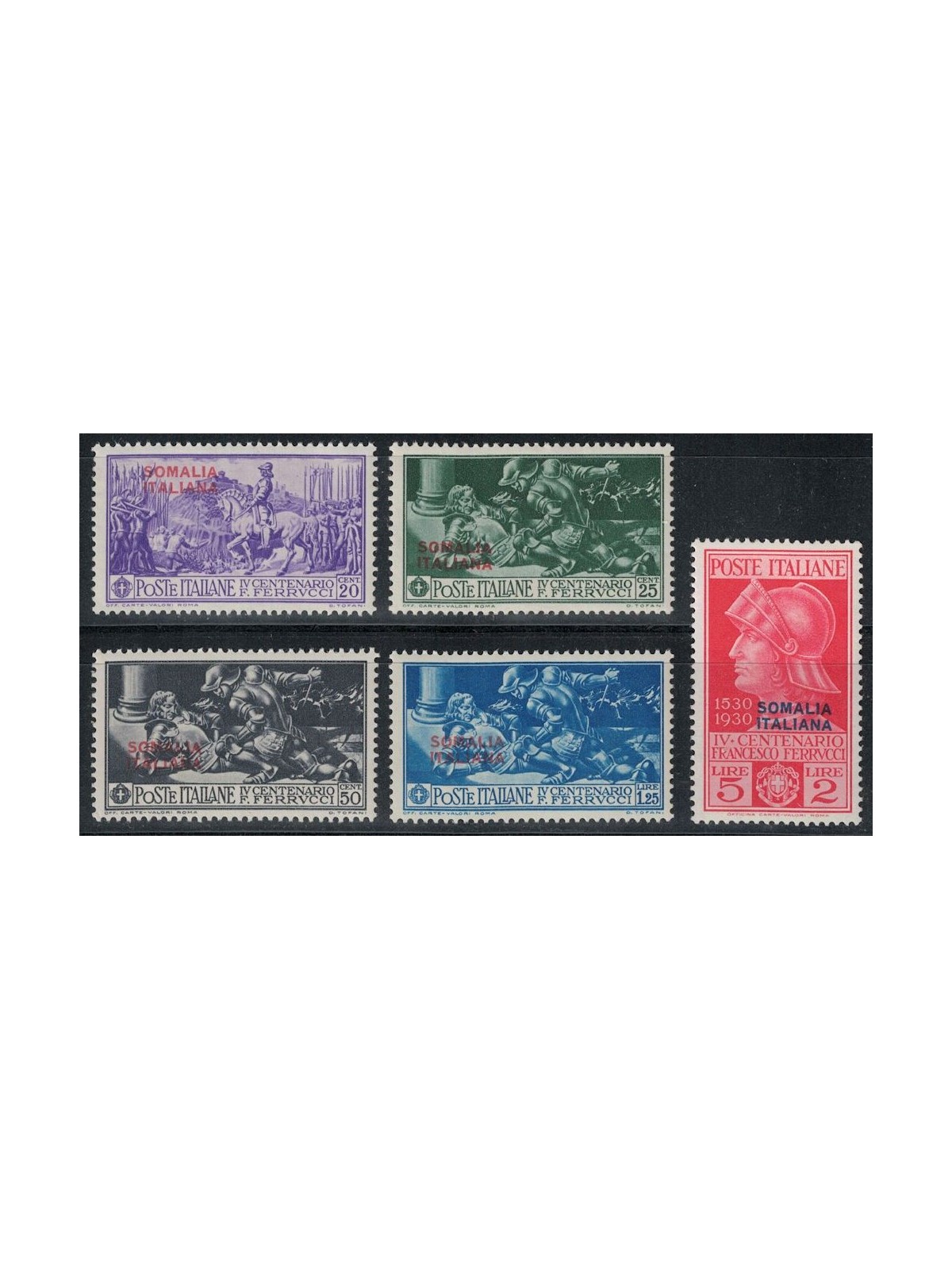 ITALIAN SOMALIA 1930 Francesco Ferrucci 5v MNH**